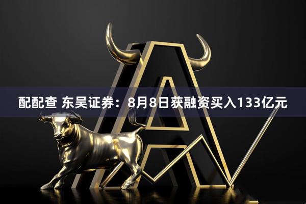 配配查 东吴证券：8月8日获融资买入133亿元