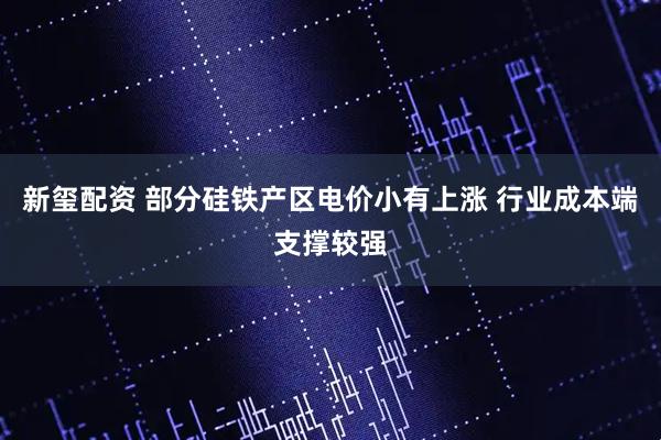 新玺配资 部分硅铁产区电价小有上涨 行业成本端支撑较强
